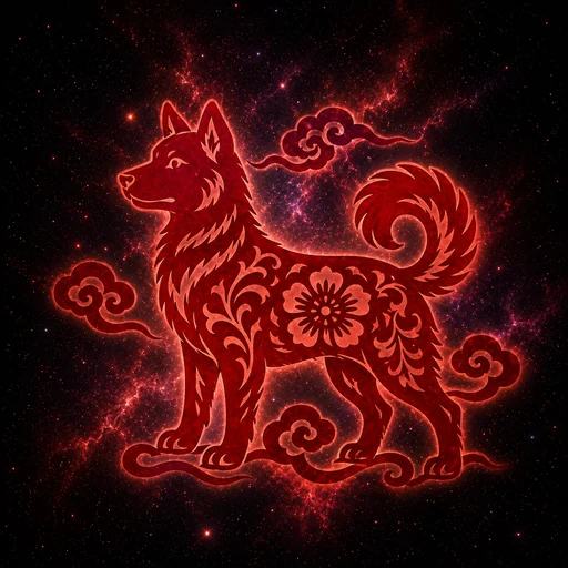 dog papercut zodiac artwork