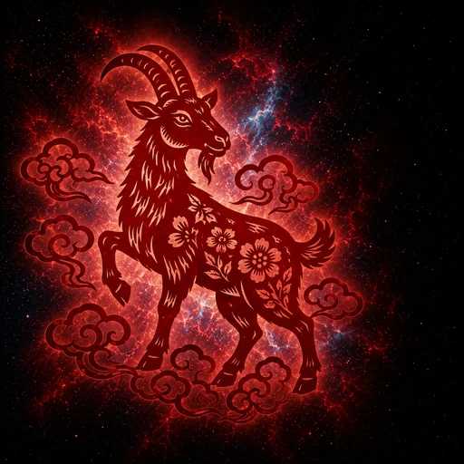 goat papercut zodiac artwork