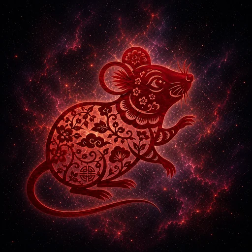 mouse papercut zodiac artwork