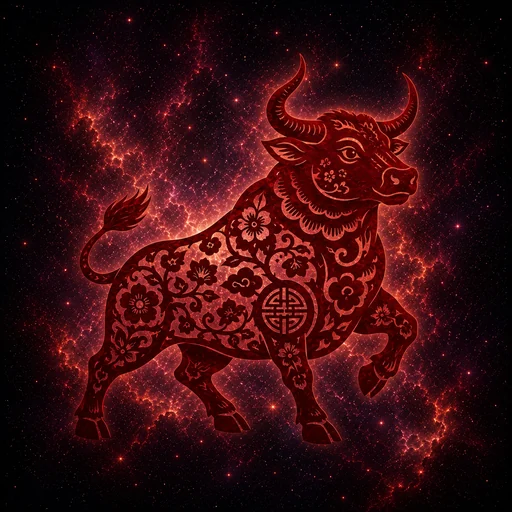 ox papercut zodiac artwork