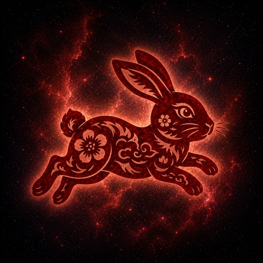 rabbit papercut zodiac artwork