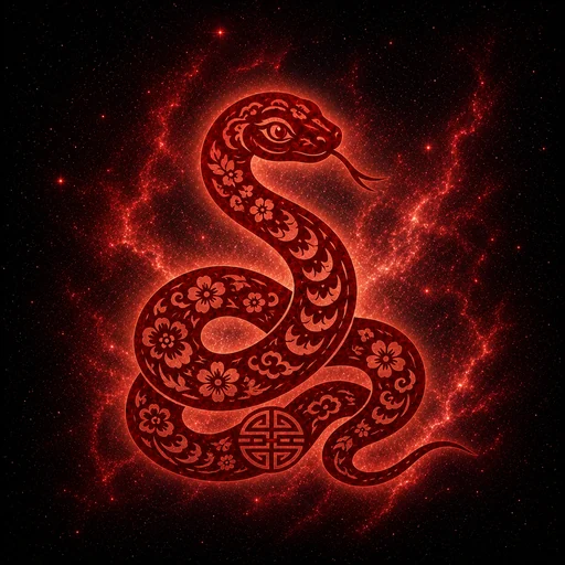 snake papercut zodiac artwork