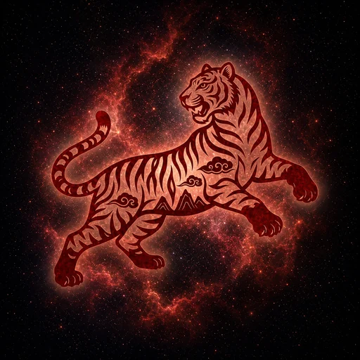 tiger papercut zodiac artwork