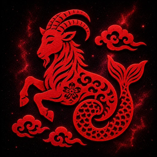 capricorn papercut zodiac artwork