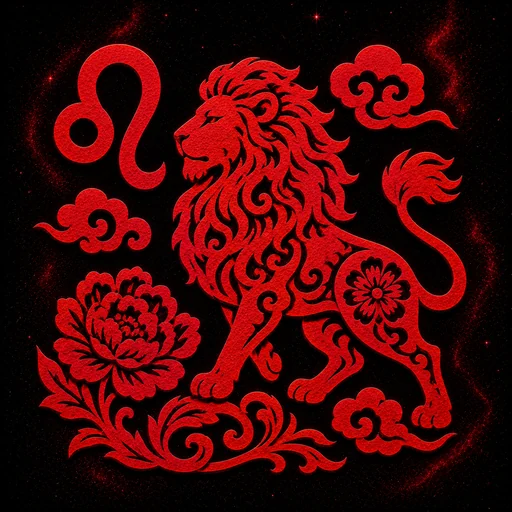 leo papercut zodiac artwork