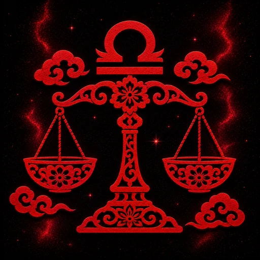 libra papercut zodiac artwork
